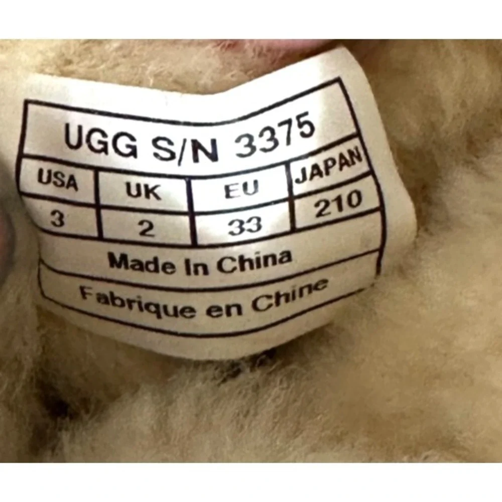 UGG Bailey Button Youth Girl's Size 3 Metallic Silver Short Shearling Boots